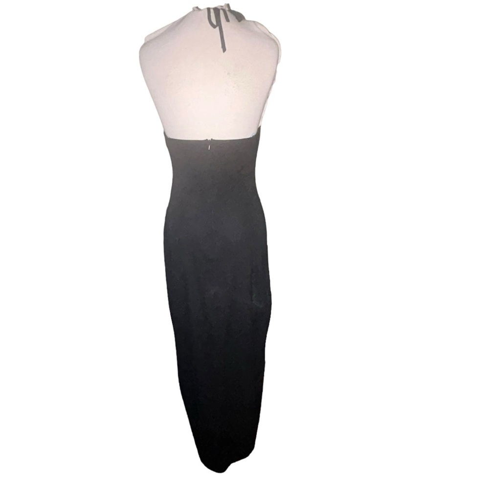 DUSK Sexy Elegant Beaded Sz‎ 6 Maxi Formal Prom Wedding Event Dress Black - Picture 3 of 13